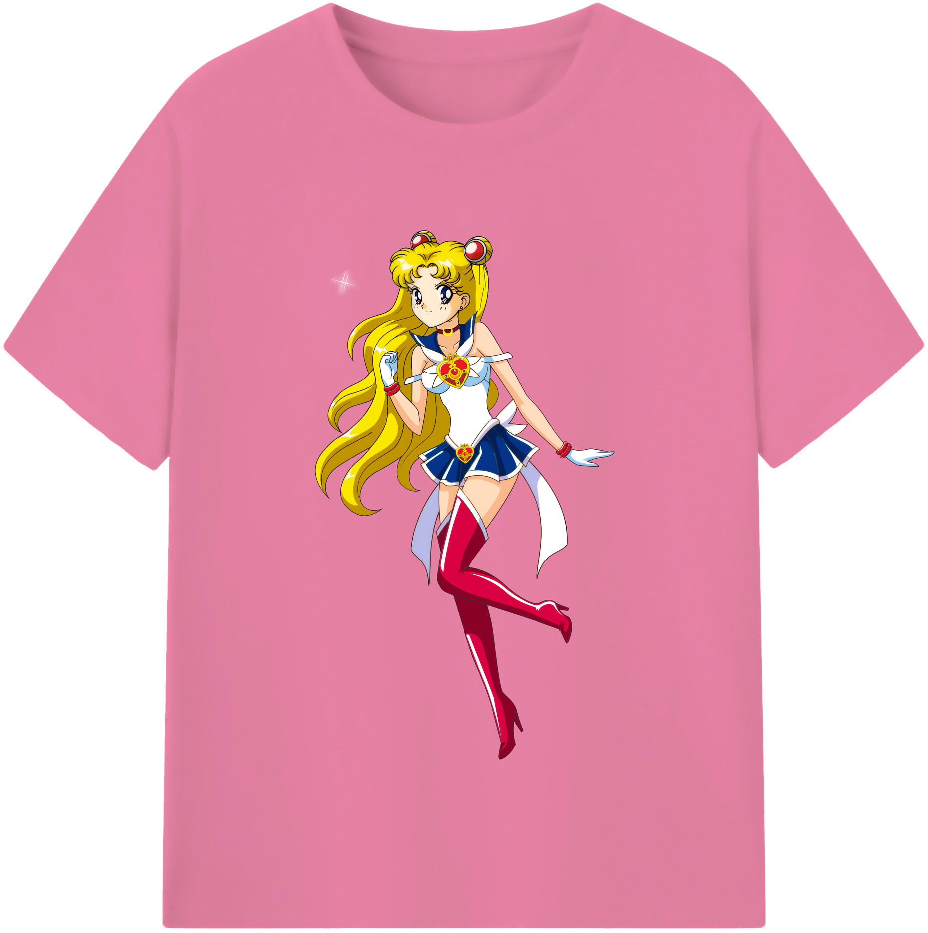 （画像用） 美少女戦士セーラームーン 月野 うさぎ つきの うさぎ Sailor Moon Tsukino Usagi 綿100％半袖Tシャツ（フロントプリント）